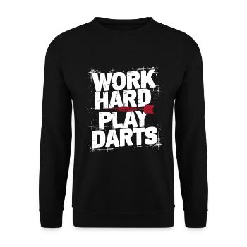 Work Hard Play Darts Darts - Unisex Sweatshirt - black - Front - Alina (178cm) & Michal (187cm)