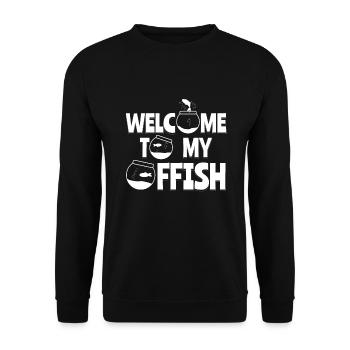 Welcome To My Offish Aquarium - Unisex Pullover - Schwarz - Vorne - Alina (178cm) & Michal (187cm)
