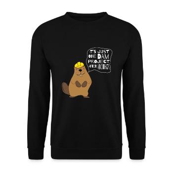 It ́s Just One Dam Beaver Cartoon Kids - Unisex Sweatshirt - black - Front - Alina (178cm) & Michal (187cm)