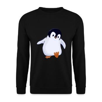Pingouin mignon - Sweat-shirt Unisexe - noir - Devant - Alina (178cm) & Michal (187cm)