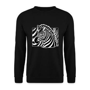 Stylish Zebra Animals Black & White - Unisex Sweatshirt - black - Front - Alina (178cm) & Michal (187cm)