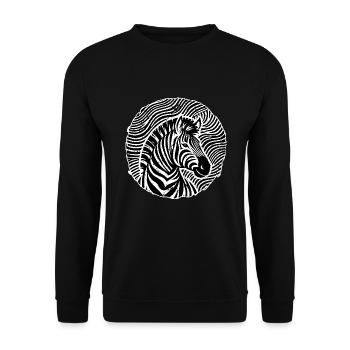 Stylish Zebra Animals Black & White - Unisex Sweatshirt - black - Front - Alina (178cm) & Michal (187cm)