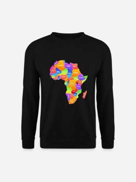 Fargerikt kart over Afrika - Genser unisex - svart
