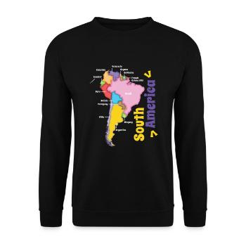 Carte colorée de l’Amérique du Sud - Sweat-shirt Unisexe - noir - Devant - Alina (178cm) & Michal (187cm)