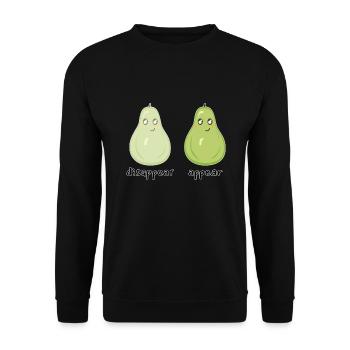Funny Pears Disappear Appear - Unisex Sweatshirt - black - Front - Alina (178cm) & Michal (187cm)