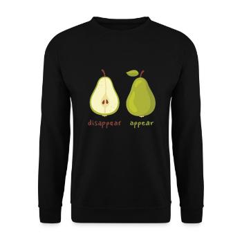 Disappear Appear Funny Pears - Unisex Sweatshirt - black - Front - Alina (178cm) & Michal (187cm)