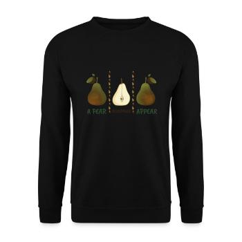 A Pear Disappear Appear Funny Pears - Unisex Sweatshirt - black - Front - Alina (178cm) & Michal (187cm)