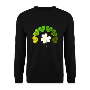 Trèfle de la Saint-Patrick - Sweat-shirt Unisexe - noir - Devant - Alina (178cm) & Michal (187cm)