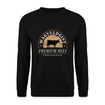 Wagyulogist Premium Beef Connoisseur - Unisex Sweatshirt - black - Front - Alina (178cm) & Michal (187cm)