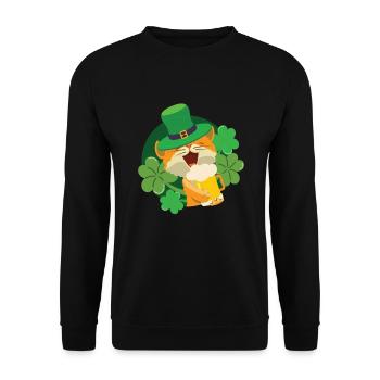 Chat Chaton de la Saint-Patrick - Sweat-shirt Unisexe - noir - Devant - Alina (178cm) & Michal (187cm)