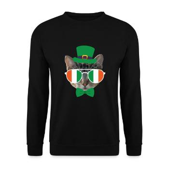 Chat Chaton de la Saint-Patrick - Sweat-shirt Unisexe - noir - Devant - Alina (178cm) & Michal (187cm)