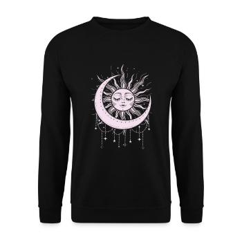 Sun and Moon Esoteric Universe - Unisex Sweatshirt - black - Front - Alina (178cm) & Michal (187cm)