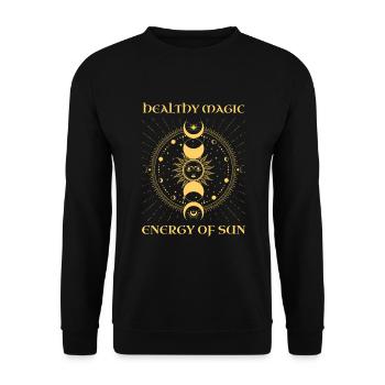 Univers Soleil Lune Magique Santé - Sweat-shirt Unisexe - noir - Devant - Alina (178cm) & Michal (187cm)