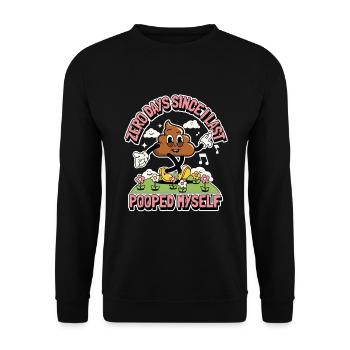 0 jours depuis que je n’ai pas fait caca - Sweat-shirt Unisexe - noir - Devant - Alina (178cm) & Michal (187cm)