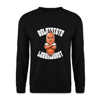 Offended liverwurst Humorous motif - Unisex Sweatshirt - black - Front - Alina (178cm) & Michal (187cm)