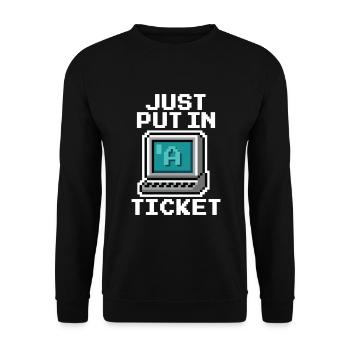 Just Put In A Ticket Pixel - Unisex Sweatshirt - black - Front - Alina (178cm) & Michal (187cm)