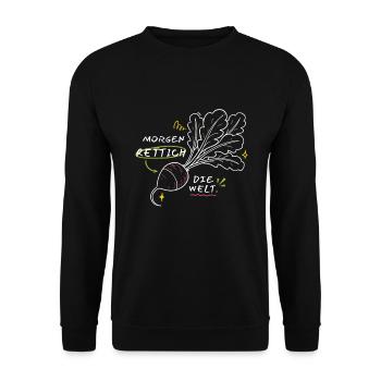 Radis du matin Le dicton de radis du monde - Sweat-shirt Unisexe - noir - Devant - Alina (178cm) & Michal (187cm)