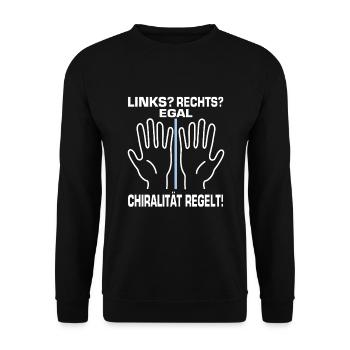Chiralität Regelt! Chemie Chemiker - Unisex Pullover - Schwarz - Vorne - Alina (178cm) & Michal (187cm)