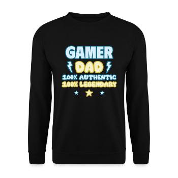Gaming Dad,Father's Day Gift,Legendary,Geek,Gamer - Unisex Sweatshirt - black - Front - Alina (178cm) & Michal (187cm)