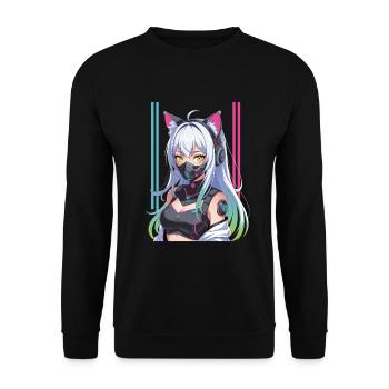 Fille cyberpunk futuriste - Sweat-shirt Unisexe - noir - Devant - Alina (178cm) & Michal (187cm)