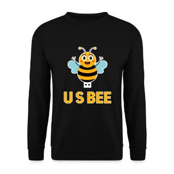 USBEE Bee with USB Stick - Unisex Sweatshirt - black - Front - Alina (178cm) & Michal (187cm)