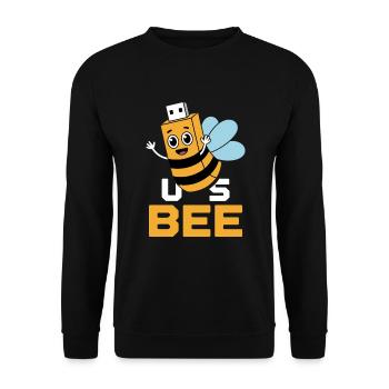 USBEE Bee avec clé USB - Sweat-shirt Unisexe - noir - Devant - Alina (178cm) & Michal (187cm)