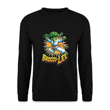 Drôle de design végétal Brocco-Lee en Karaté-Actio - Sweat-shirt Unisexe - noir - Devant - Alina (178cm) & Michal (187cm)