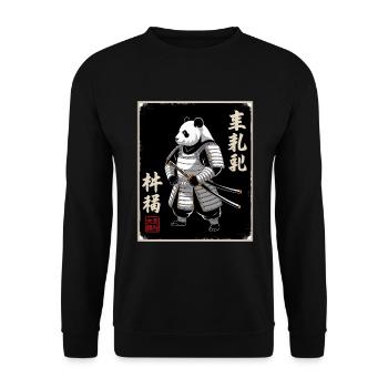Samouraï panda en ukiyo-e japonais - Sweat-shirt Unisexe - noir - Devant - Alina (178cm) & Michal (187cm)