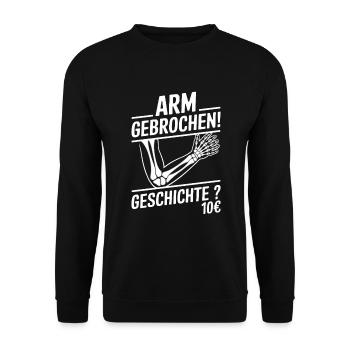 Histoire de bras cassé 10€ - Sweat-shirt Unisexe - noir - Devant - Alina (178cm) & Michal (187cm)