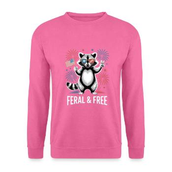 Feral And Free Patriotic Raccoon - Unisex Sweatshirt - pink - Front