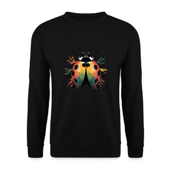 Colorful ladybug with color explosion - Unisex Sweatshirt - black - Front - Alina (178cm) & Michal (187cm)