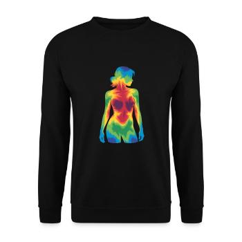 Fascinante image thermique Femmes - Sweat-shirt Unisexe - noir - Devant - Alina (178cm) & Michal (187cm)