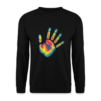 Empreinte de main fascinante en image thermique - Sweat-shirt Unisexe - noir - Devant - Alina (178cm) & Michal (187cm)