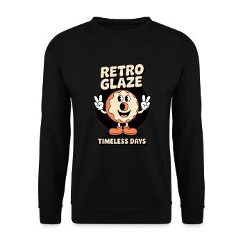 Rétro glaçage beignet dessin animé rétro - Sweat-shirt Unisexe - noir - Devant - Alina (178cm) & Michal (187cm)