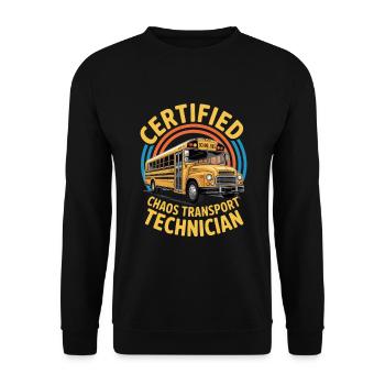 Certified Chaos Transport Technician - Unisex Sweatshirt - black - Front - Alina (178cm) & Michal (187cm)