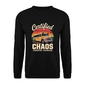 Certified Chaos Transport Technician - Unisex Sweatshirt - black - Front - Alina (178cm) & Michal (187cm)