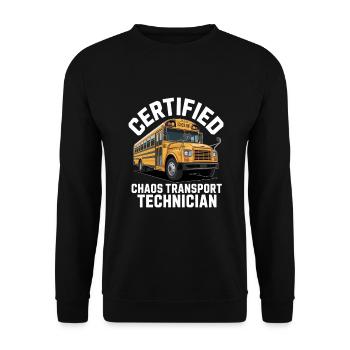 Certified Chaos Transport Technician - Unisex Sweatshirt - black - Front - Alina (178cm) & Michal (187cm)