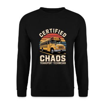Certified Chaos Transport Technician - Unisex Sweatshirt - black - Front - Alina (178cm) & Michal (187cm)