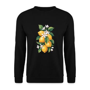 Sunshine & Citrus Lemon Summer Holiday - Unisex Sweatshirt - black - Front - Alina (178cm) & Michal (187cm)