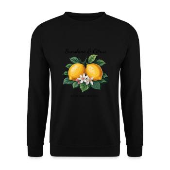Sunshine & Citrus Lemon Summer Holiday - Unisex Sweatshirt - black - Front - Alina (178cm) & Michal (187cm)