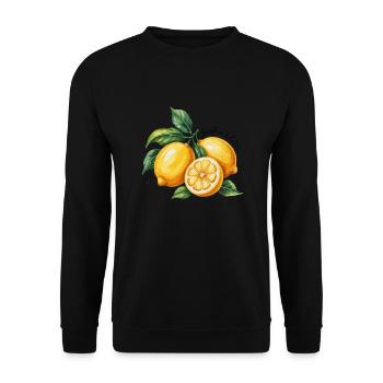 Sunshine & Citrus Lemon Summer Holiday - Unisex Sweatshirt - black - Front - Alina (178cm) & Michal (187cm)