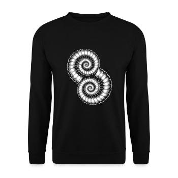 Ammoniten Fossilien Urzeit - Unisex Pullover - Schwarz - Vorne - Alina (178cm) & Michal (187cm)
