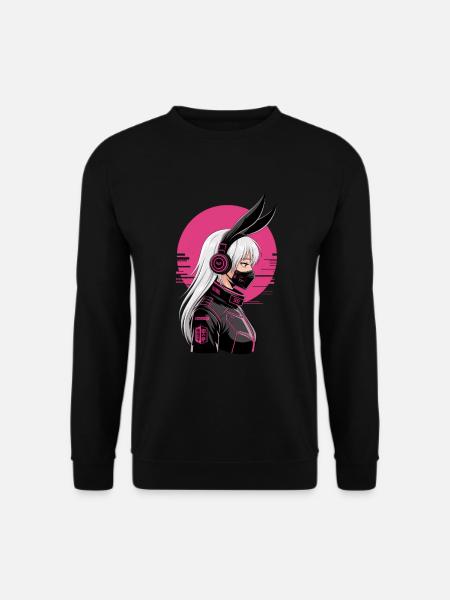 Fille cyberpunk futuriste - Sweat-shirt Unisexe - noir