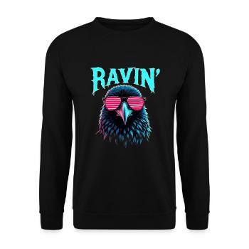 Ravin' Rabe pour les festivals techno - Sweat-shirt Unisexe - noir - Devant - Alina (178cm) & Michal (187cm)
