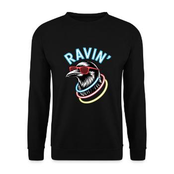 Ravin' Rabe pour les festivals techno - Sweat-shirt Unisexe - noir - Devant - Alina (178cm) & Michal (187cm)