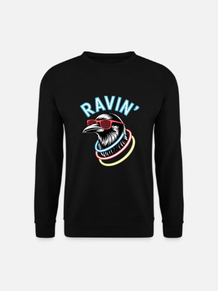 Ravin' Rabe Für Techno Festivals - Unisex Pullover - Schwarz