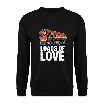 Loads Of Love Valentine's Day Love LGBTQ - Unisex Sweatshirt - black - Front - Alina (178cm) & Michal (187cm)