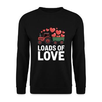 Loads Of Love Valentine Day Love Tractor - Sweat-shirt Unisexe - noir - Devant - Alina (178cm) & Michal (187cm)