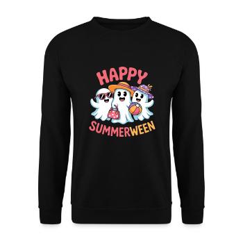 Happy Summerween Halloween Eis - Unisex Pullover - Schwarz - Vorne - Alina (178cm) & Michal (187cm)