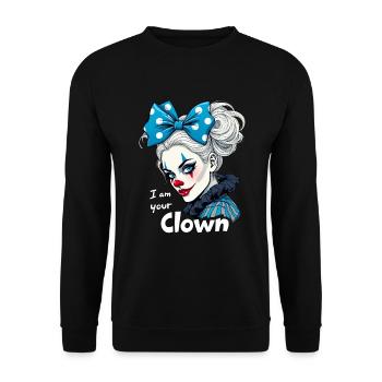 I Am Your Clown Girlfriend Zirkus - Unisex Pullover - Schwarz - Vorne - Alina (178cm) & Michal (187cm)